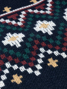 Witold – Męski sweter w norweski wzór – Granatowy (detal)