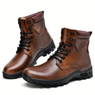 Tadeusz – Solidne sznurowane trzewiki imitujące skórę – Ciemnobrązowy (detal)